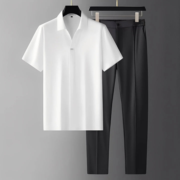 Alexander - Conjunto Polo Corto Y Pantalones Elegantes Para Hombre
