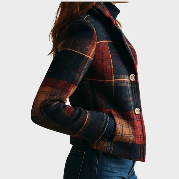 Hazel | Classic Plaid Wool Coat