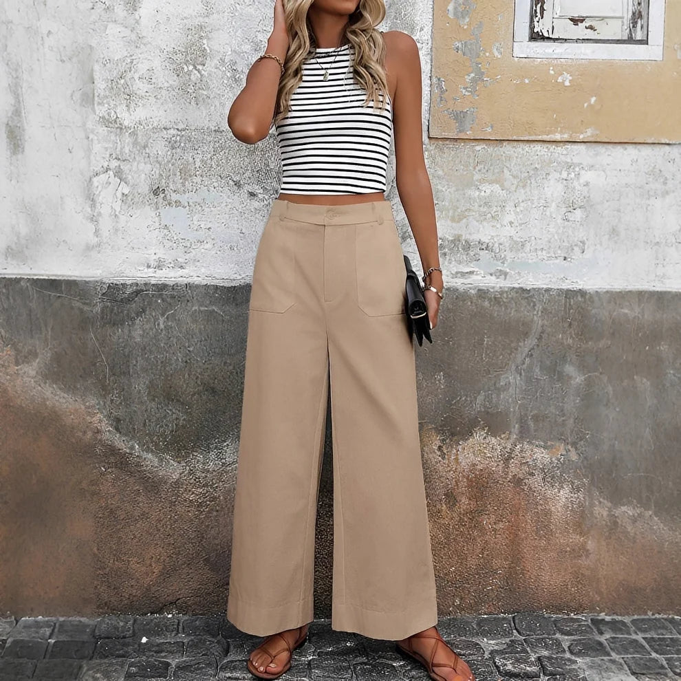 Sofía - Pantalones Relajados De Cintura Alta