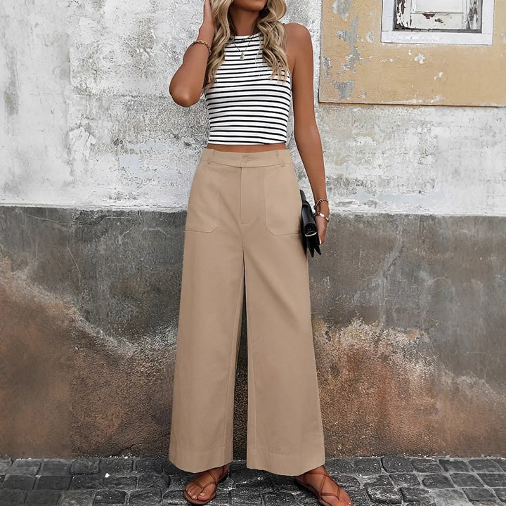Sofía - Pantalones Relajados De Cintura Alta