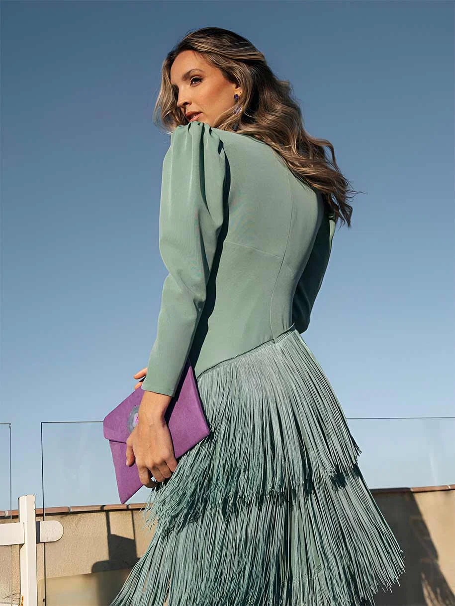 Carolina | Tiered Fringe Midi Dress
