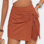 Shorts de cintura alta con falda