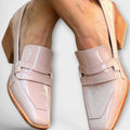 ELAINE - MOCASINES BRILLANTES CON TACÓN CUADRADO