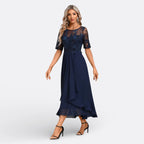 MARIANA - VESTIDO DE ENCAJE Y MANGA CORTA