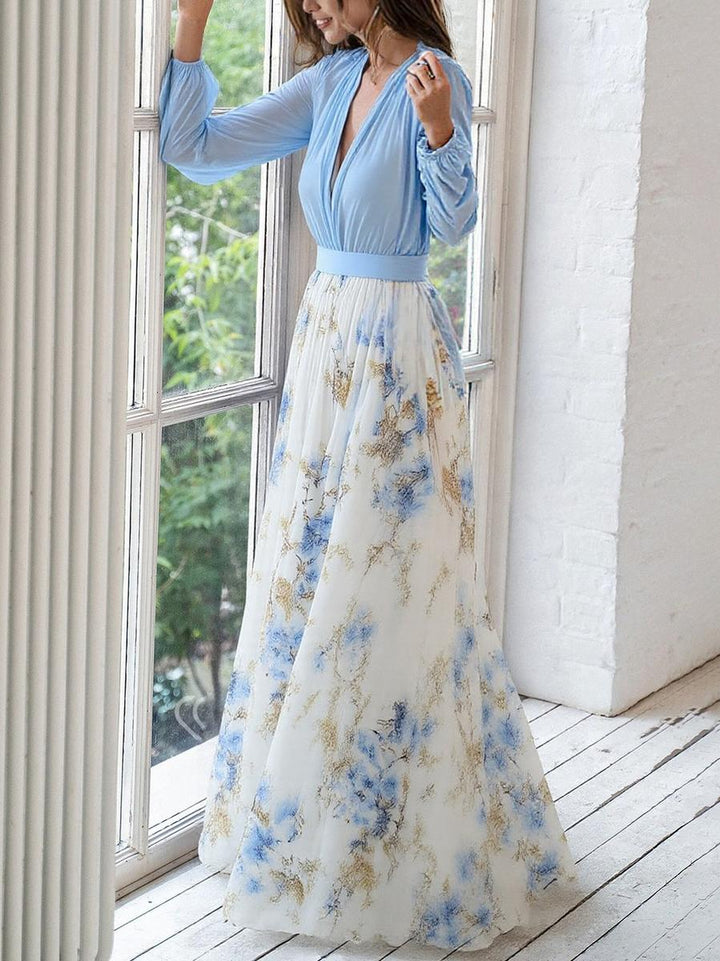 Gabriela | V-Neck Floral Maxi Dress