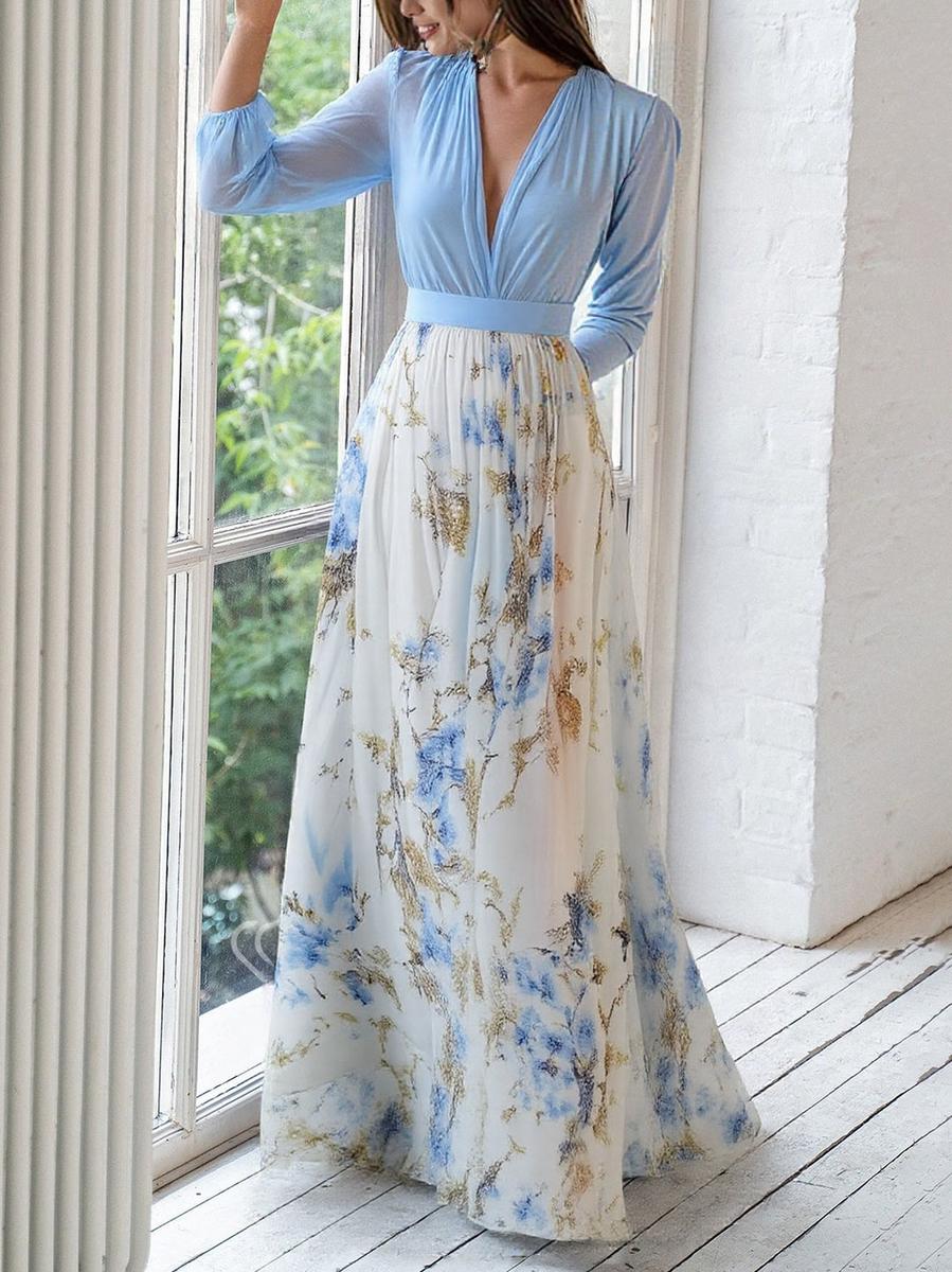 Gabriela | V-Neck Floral Maxi Dress
