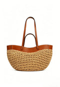 Bolso tote rafia tejida estilo resort francés gran capacidad k26051902