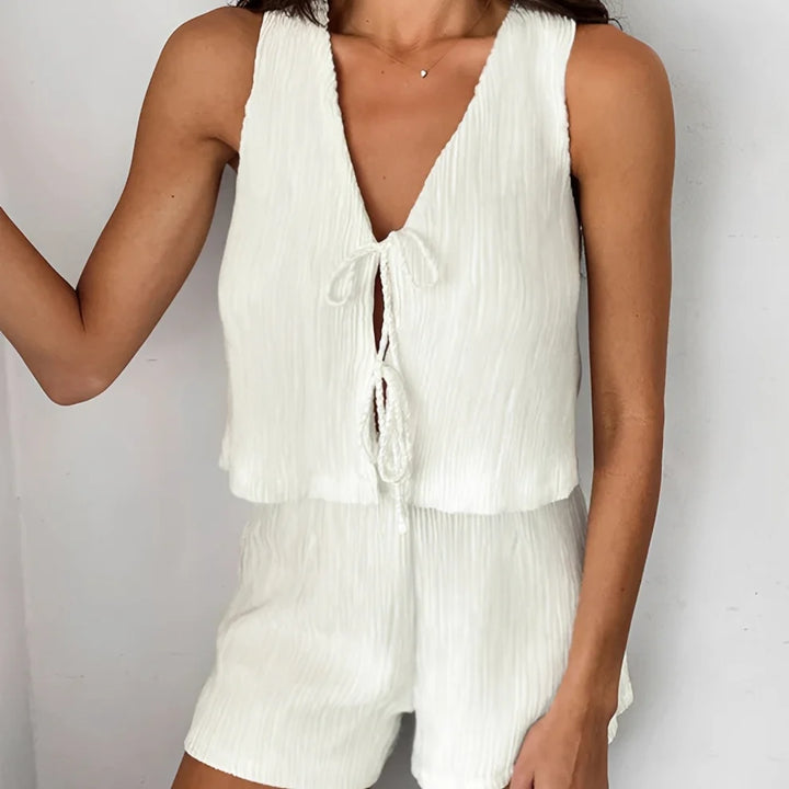 Aisha - Conjunto De Chaleco Y Short Desenfadado