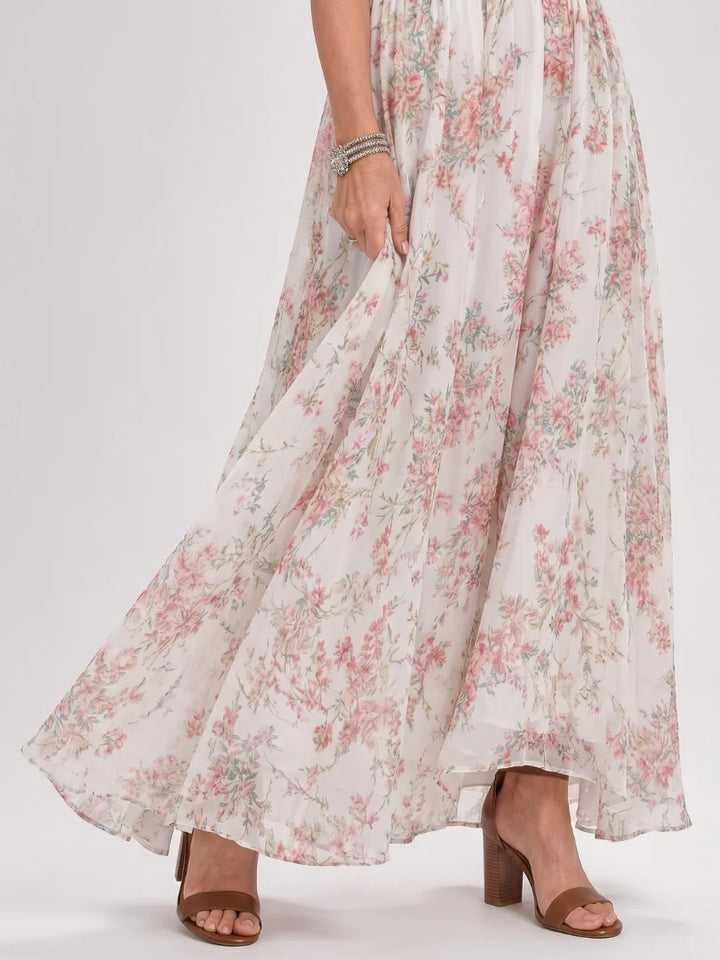Genoveva - Vestido Midi Floral Con Falda Fluida