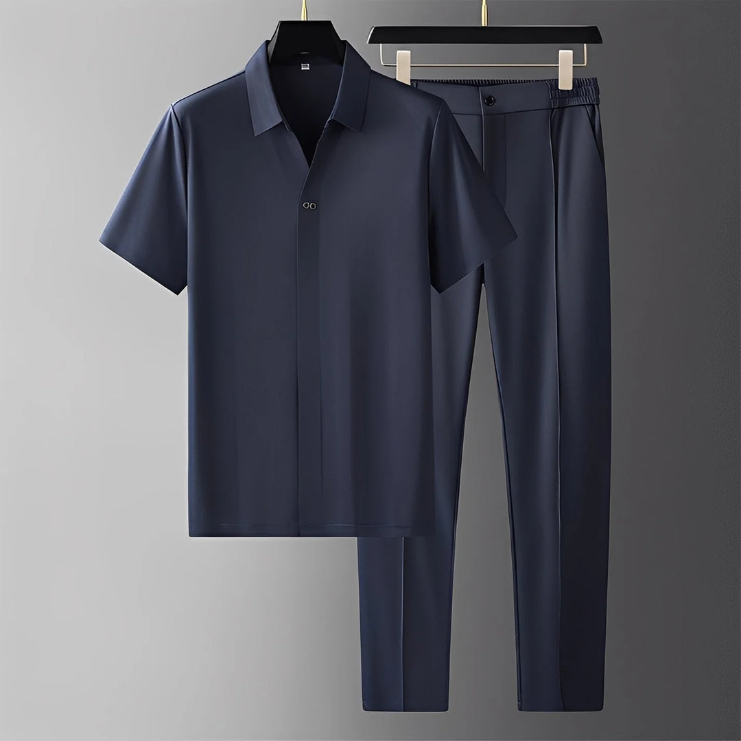Alexander - Conjunto Polo Corto Y Pantalones Elegantes Para Hombre
