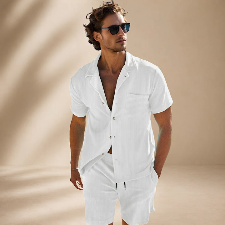 Steven - Camisa Casual Transpirable Con Detalles Calados