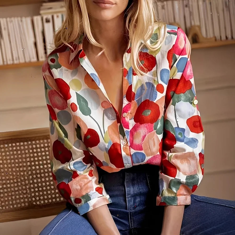 Tina | Blusa Floral Estilosa De Manga Larga