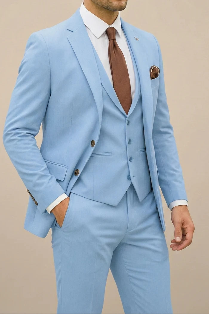 Traje De Hombre De Corte Ajustado Con Tres Piezas Estilo Primaveral Elegante Para Bodas Y Negocios
