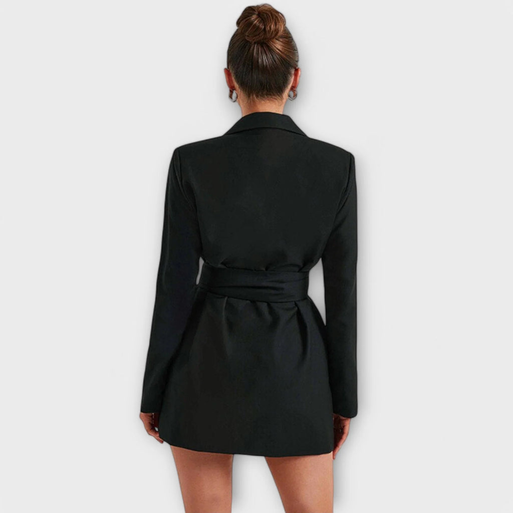 VESTIDO BLAZER CON ESCOTE EN v