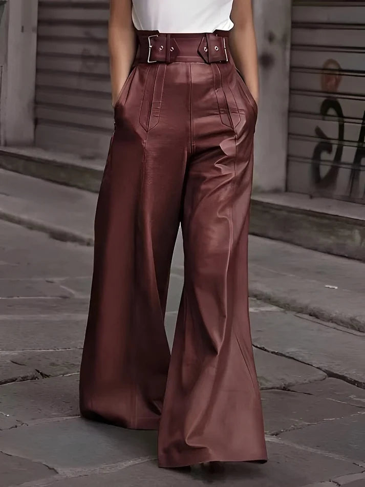 Cathy - Pantalones Sueltos De Cintura Alta Estilosos
