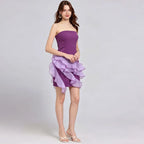 Vestido mini strapless con volantes asimétricos k26051306