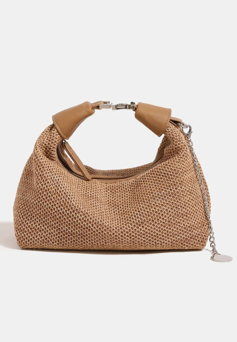 Bolso hobo tejido calado estilo vacaciones minimalista k26052006