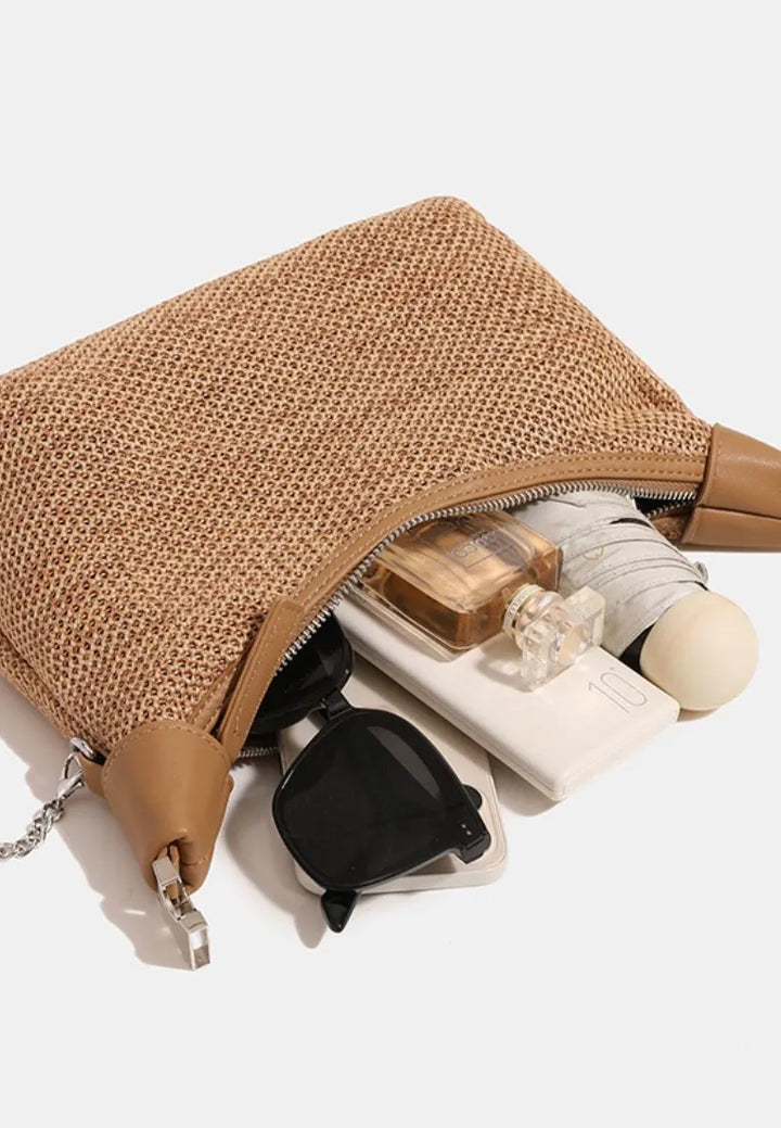 Mala Hobo Entrançada Vazada Estilo Férias Minimalista