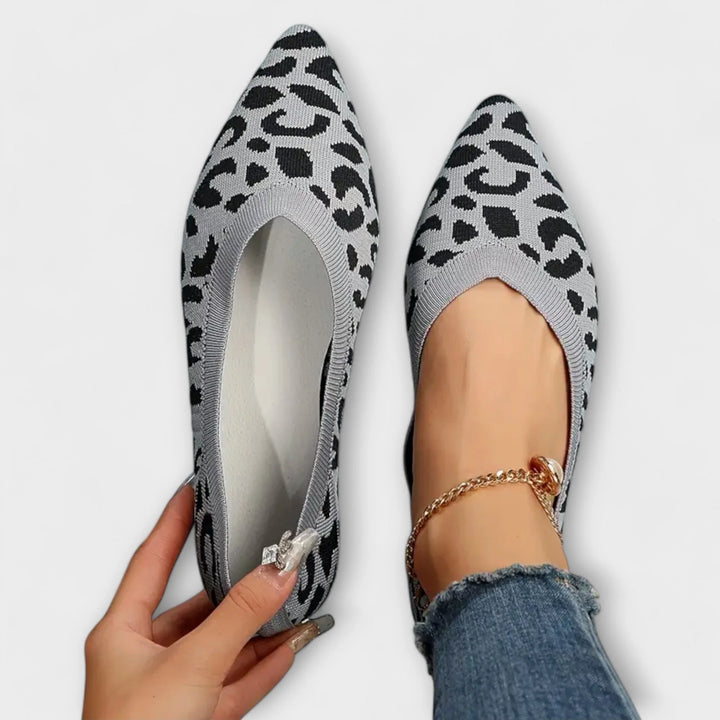 Paula - Bailarinas De Encaje Con Estampado Leopardo
