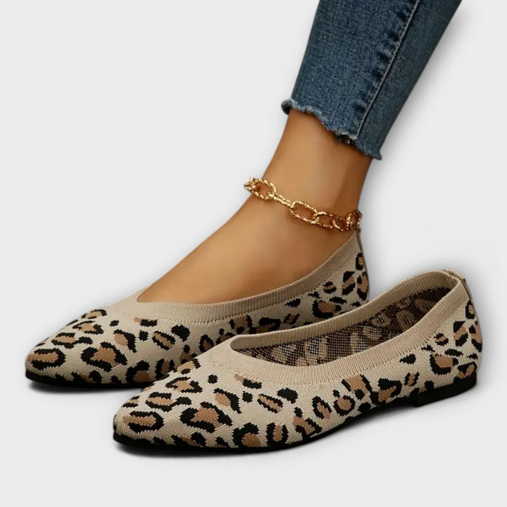 Paula - Bailarinas De Encaje Con Estampado Leopardo