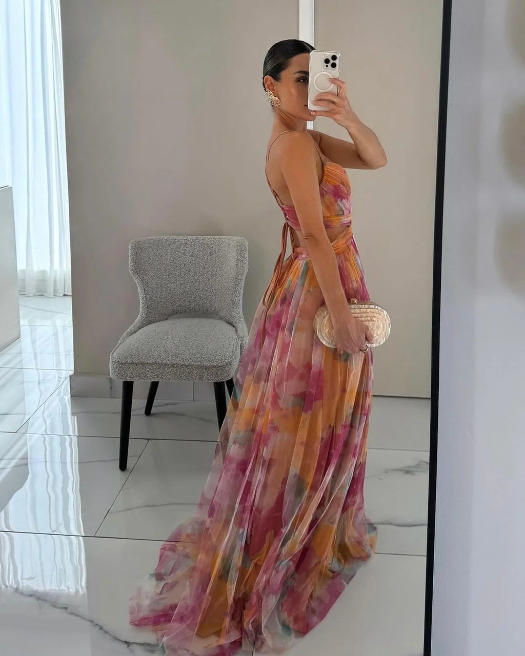 Giselle | Maxi Vestido Encantador con Estampado Floral
