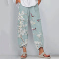 Pantalones casuales holgados con estampado floral