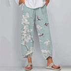 Pantalones casuales holgados con estampado floral