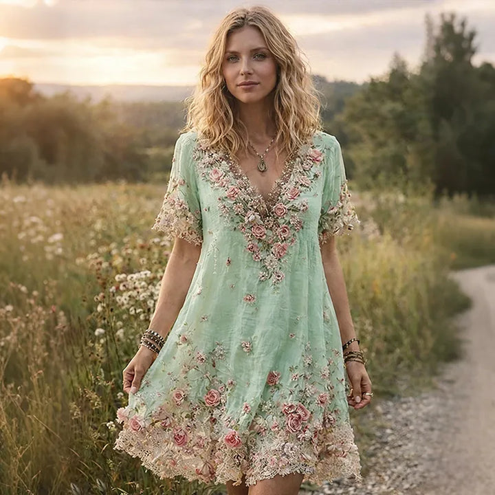 Vestido Floral Estampado Boho