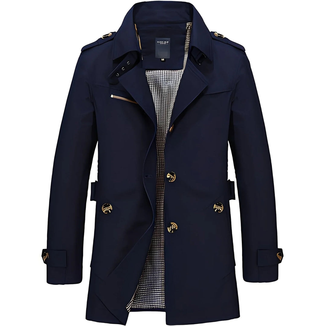 James - Elegante Gabardina Trench Para Hombre