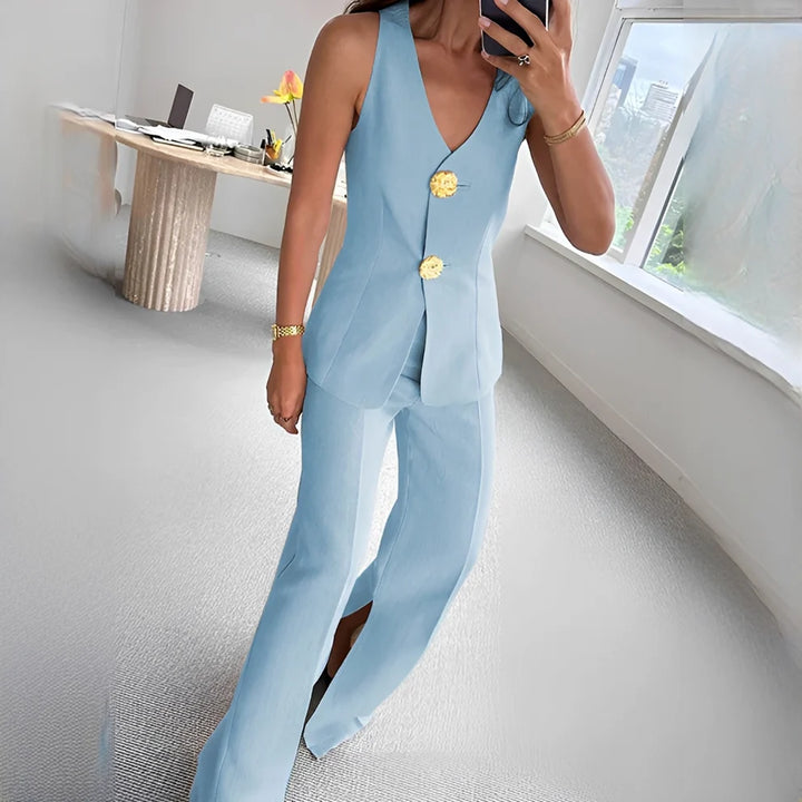 Verna - Conjunto Casual De Top Sin Mangas Y Pantalones