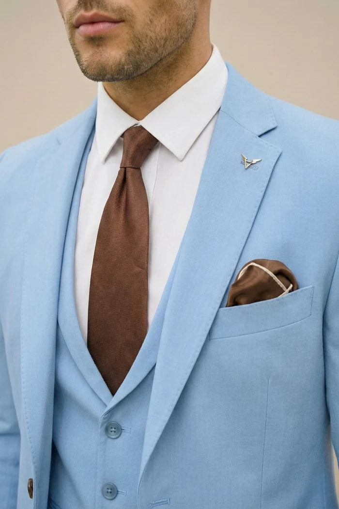 Traje De Hombre De Corte Ajustado Con Tres Piezas Estilo Primaveral Elegante Para Bodas Y Negocios