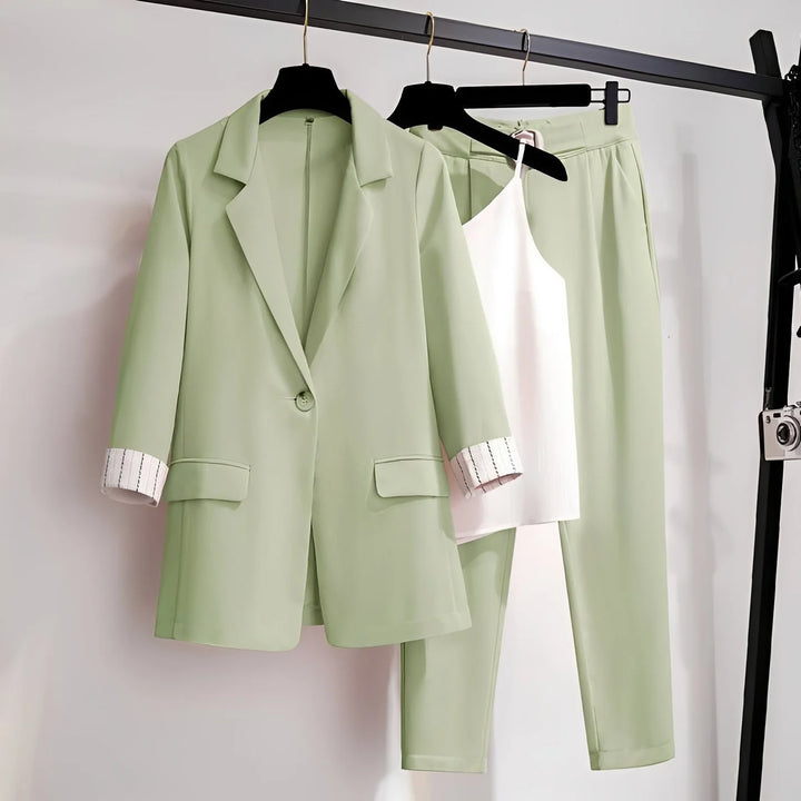 Paula - Conjunto De Blazer Elegante De Tres Piezas Para Mujer