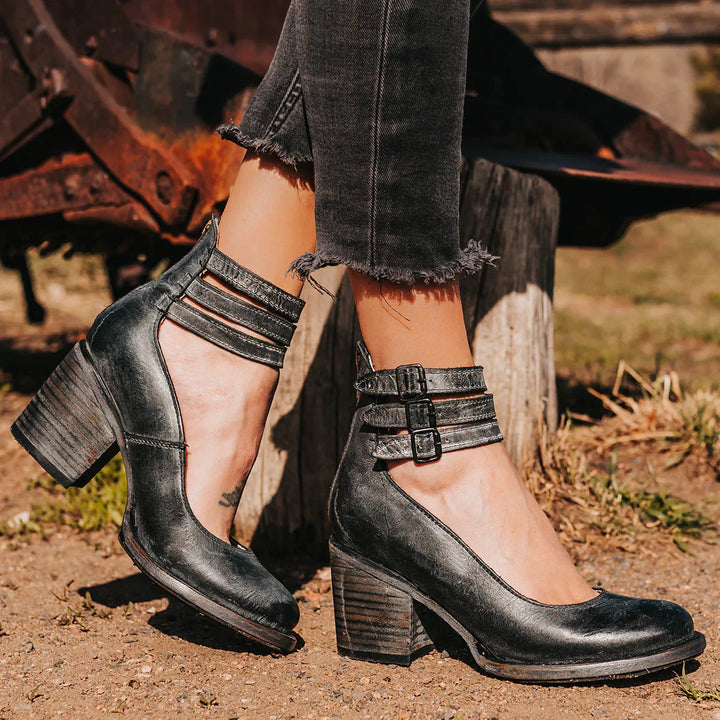 Ginevra | Sapatos De Salto Alto Com Múltiplas Tiras E Sola Grossa