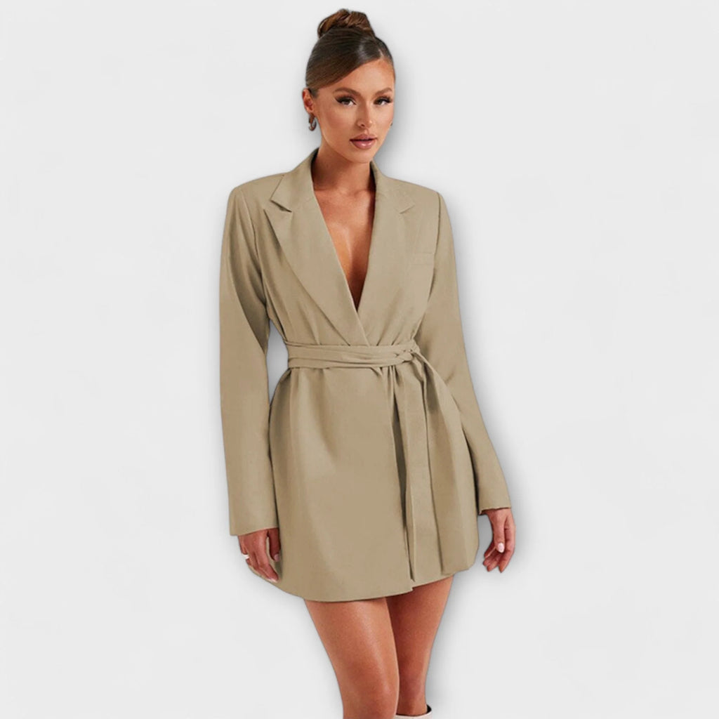 VESTIDO BLAZER CON ESCOTE EN v