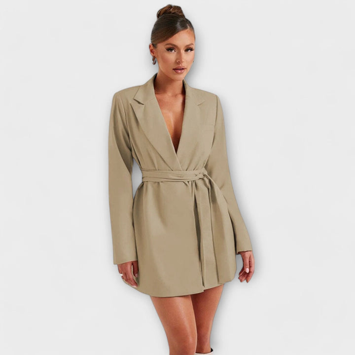 Vestido Blazer Com Decote Em V