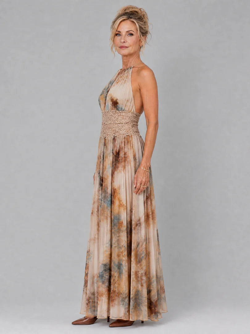 Elsa | Maxi Vestido De Tirantes Con Cintura De Encaje