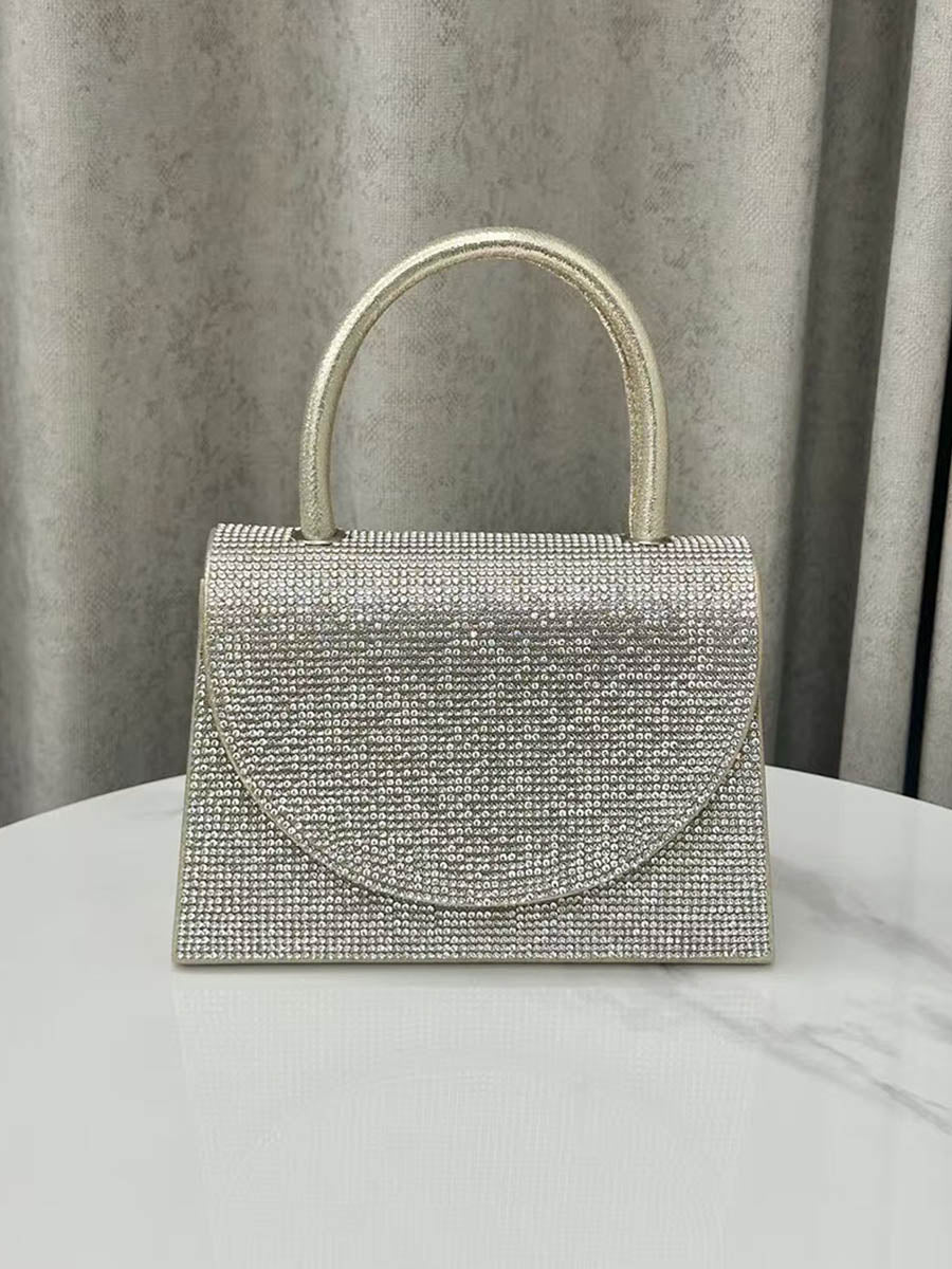 Cartera De Noche Geométrica Con Strass Y Brillos