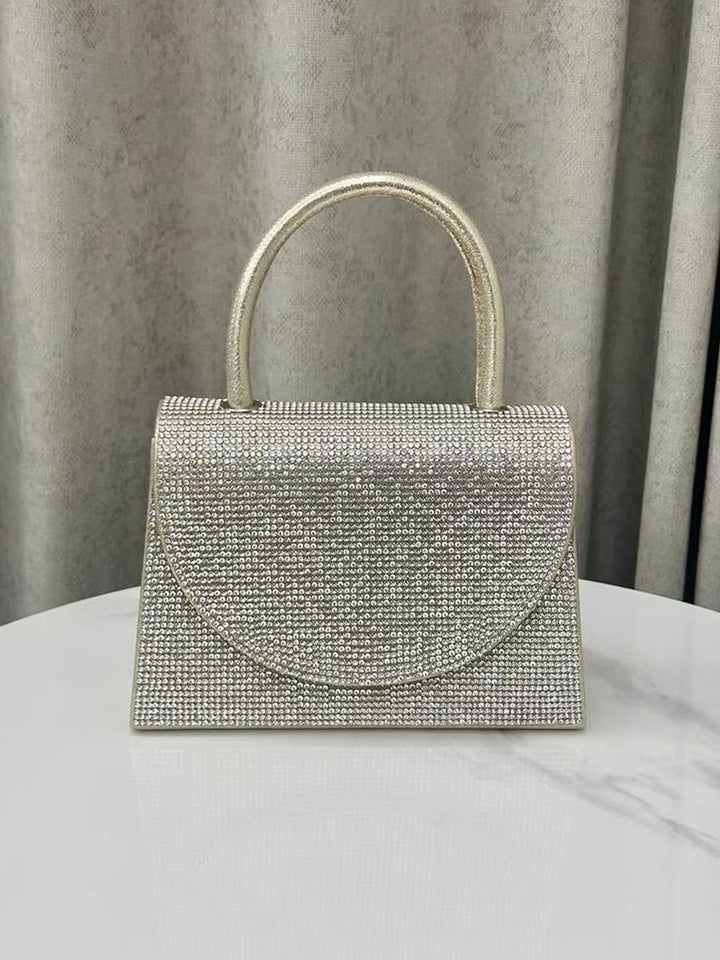 Cartera De Noche Geométrica Con Strass Y Brillos