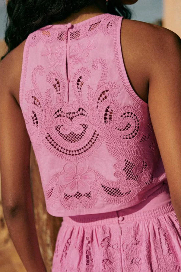 MOEMA - CONJUNTO ROSA EN ENCAJE