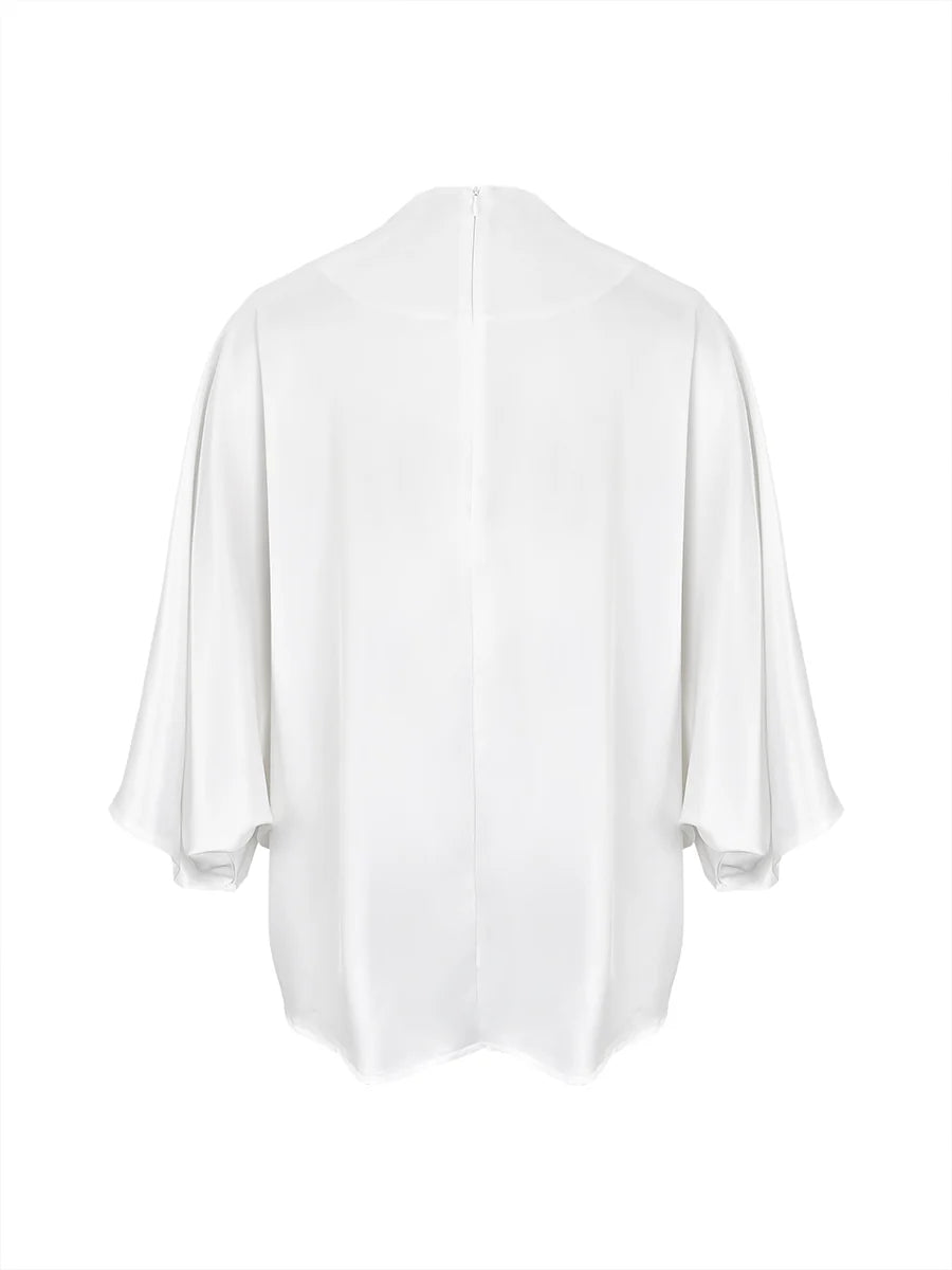 Blusa Holgada De Color Liso Con Cuello En V
