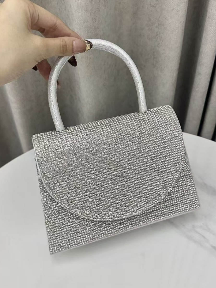 Cartera De Noche Geométrica Con Strass Y Brillos