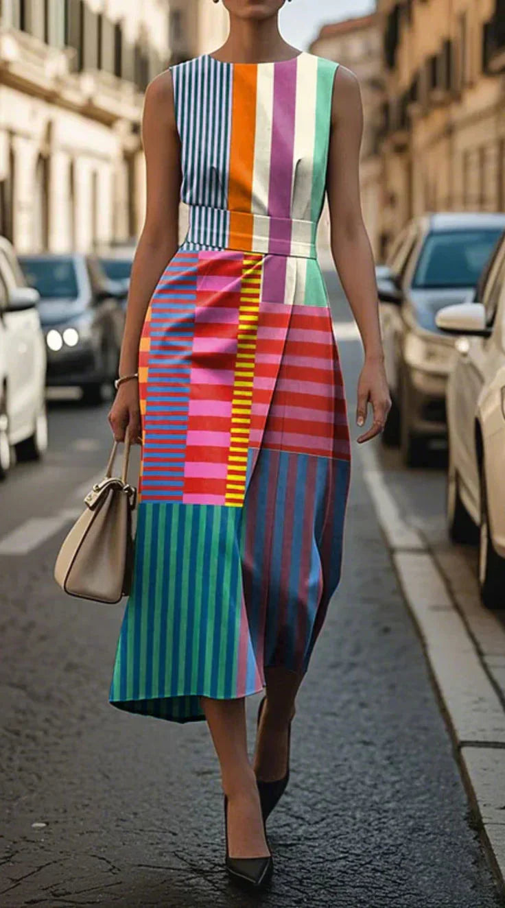 Tânia - vestido sin mangas estampado