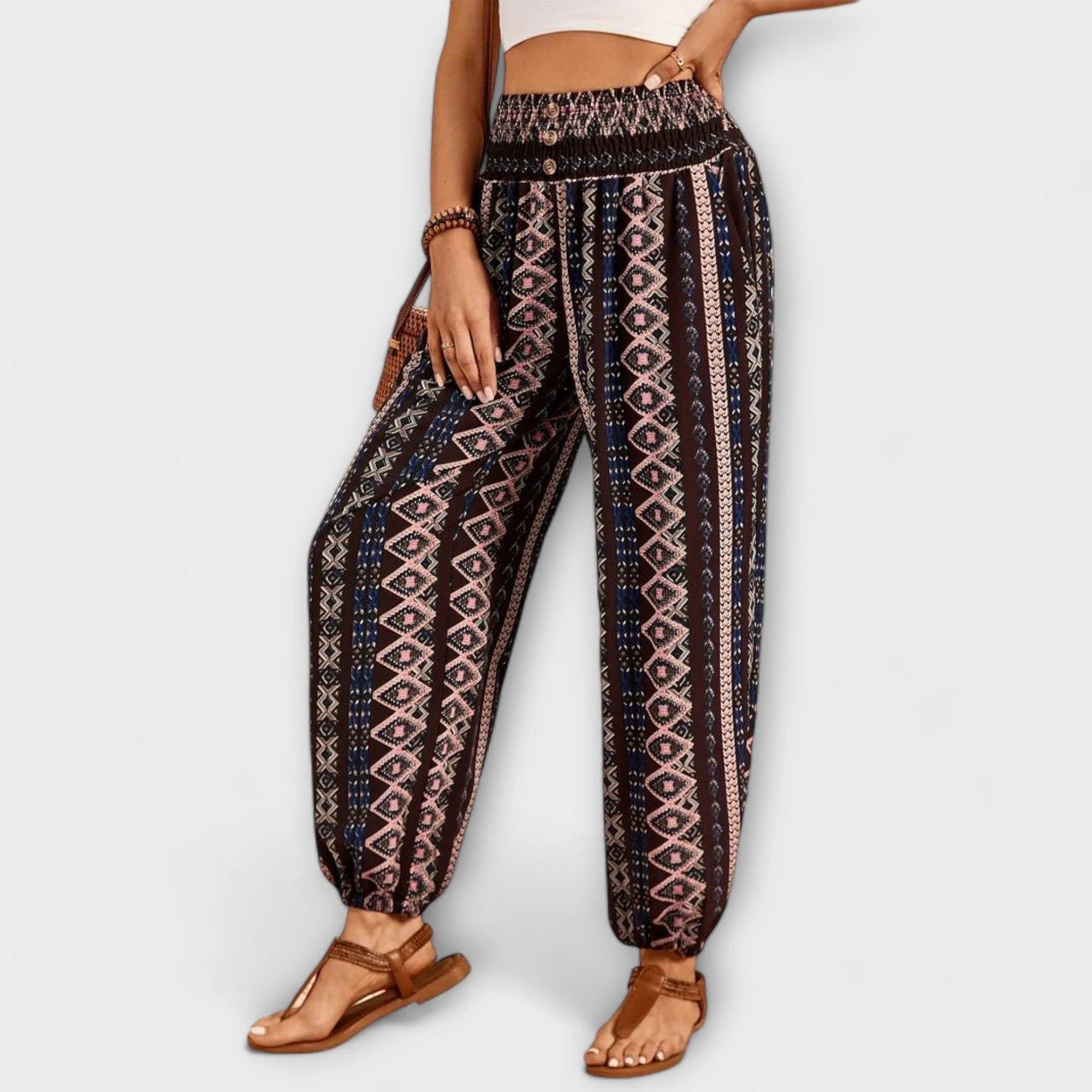 Escarlete - Pantalones con Gráficos Étnicos