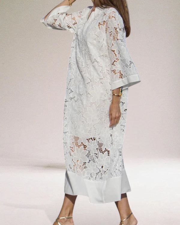 Jennylyn - Vestido Maxi Mujer En Encaje Boho Verano Transpirable