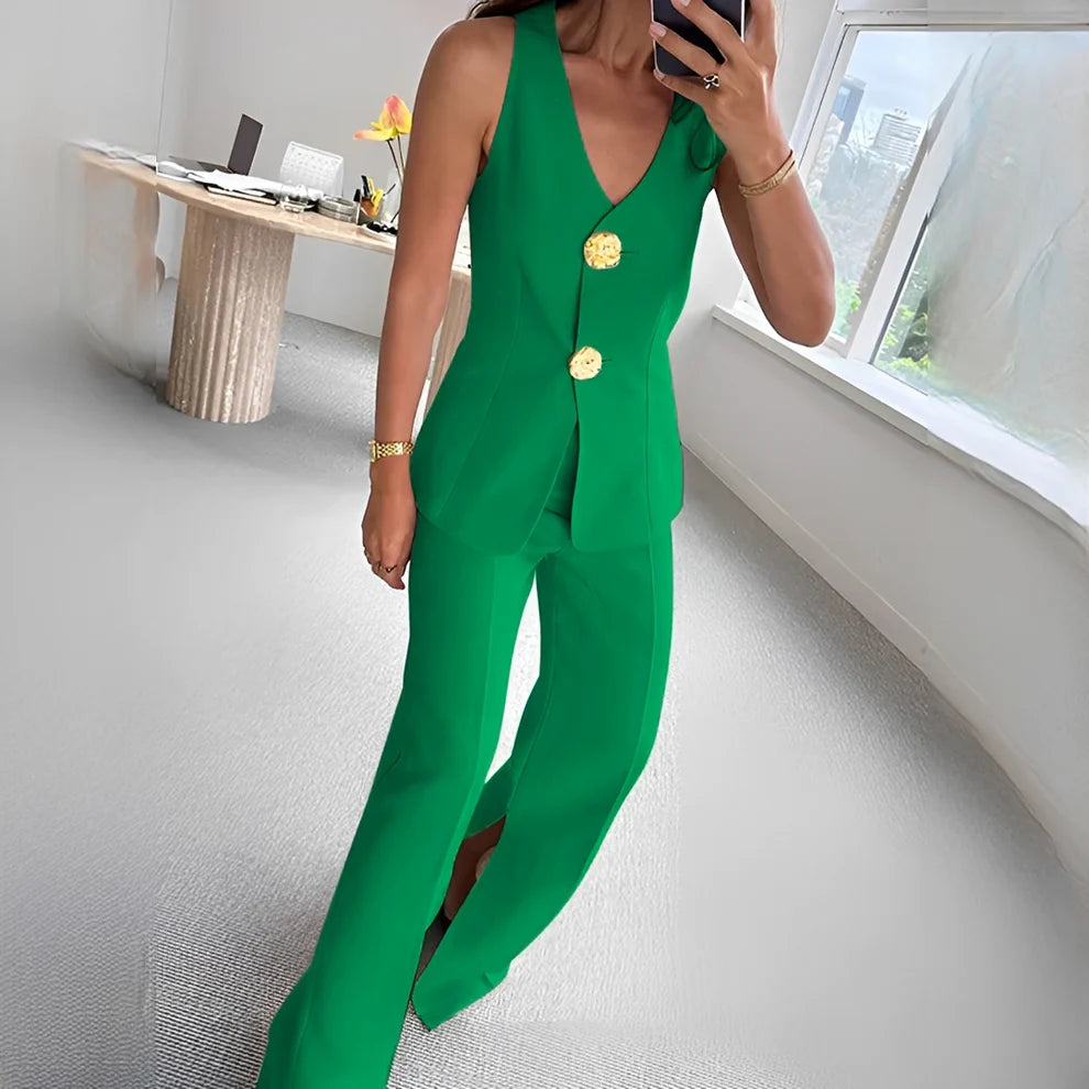 Verna - Conjunto Casual De Top Sin Mangas Y Pantalones