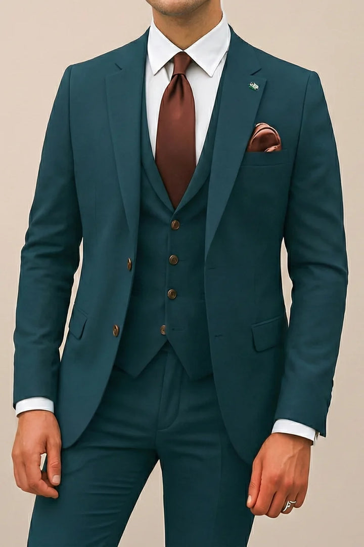 Traje De Hombre De Corte Ajustado Con Tres Piezas Estilo Primaveral Elegante Para Bodas Y Negocios