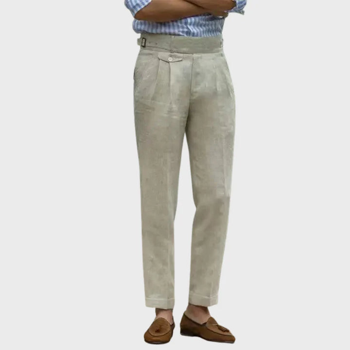 Pantalones De Lino Tailor Made De Cintura Alta Para Hombre