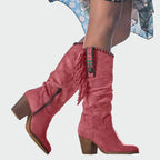 BOTINES BOHO-WESTERN CON FLECOS Y TURQUESA