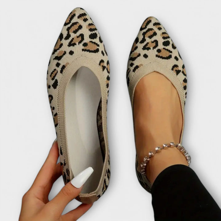 Paula - Bailarinas De Encaje Con Estampado Leopardo