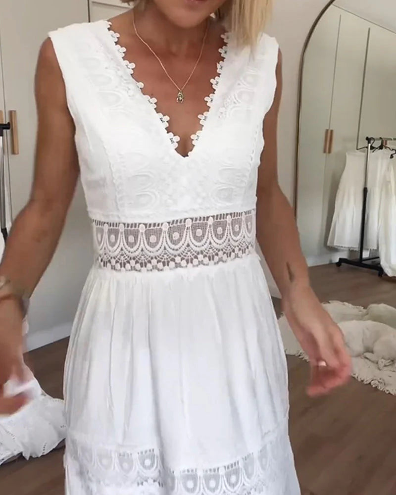 Kim - Vestido Em Renda Com Decote Em V